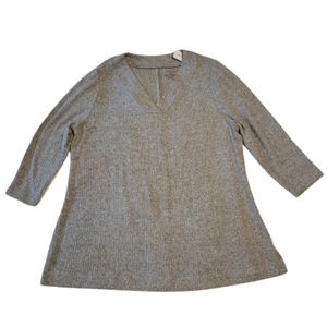 Lane Bryant swing collection women's grey lightweight v-neck sweater size 14/16